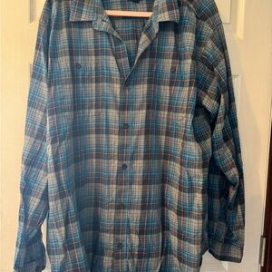 Patagonia Blue and Pink Plaid Shirt